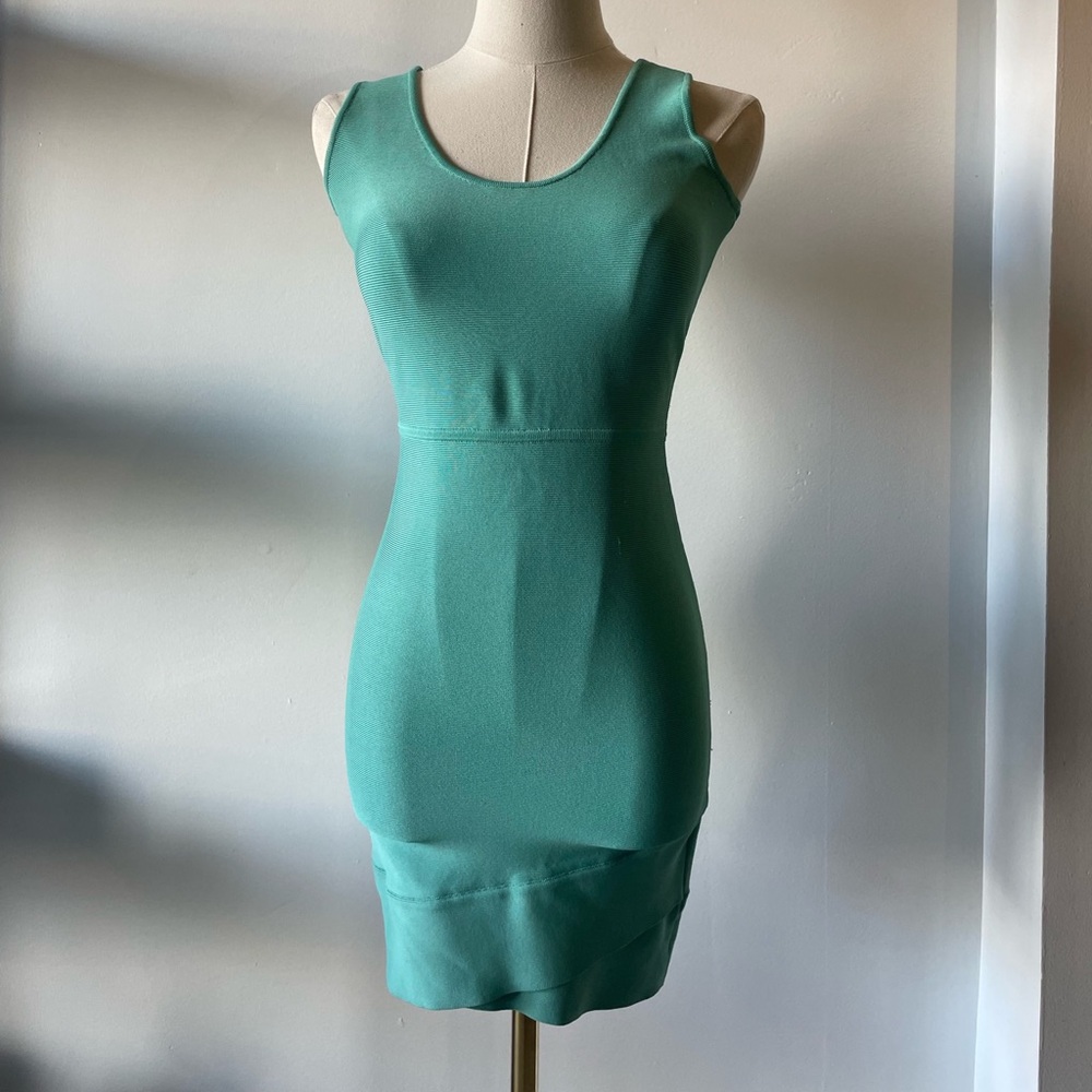 Y2K Aqua BCBG tank bodycon bandage dress. Size Small